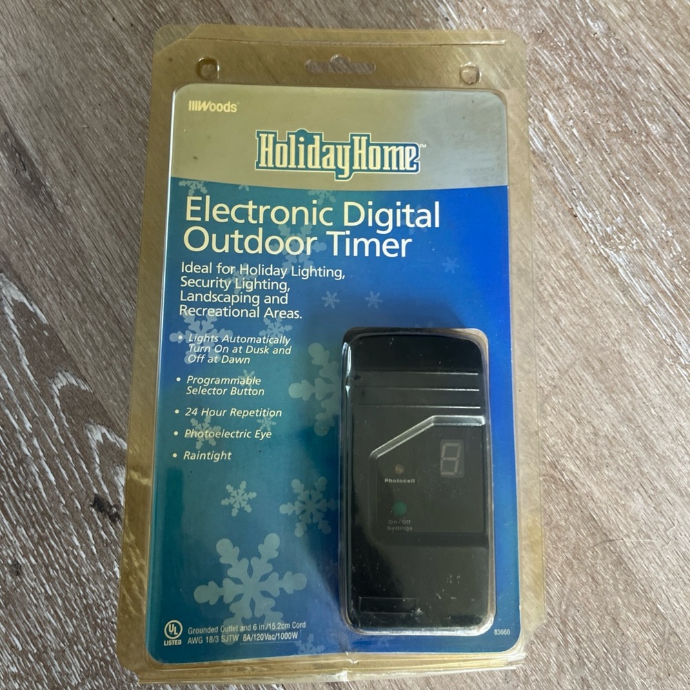 Holiday Home Electronic Digital Outdoor Timer - Black